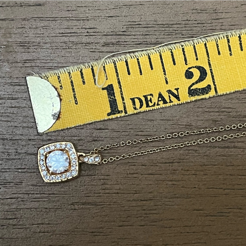 Lost in the 🔥 Square Golden Jewel Pendant Necklace - Picture 4 of 6